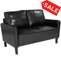 Flash Furniture SL-SF918-2-BLK-GG Washington Park Upholstered Loveseat in Black Leather
